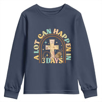 A lot can Happen in 3 Days Youth Sweatshirt Retro Christian Easter Family