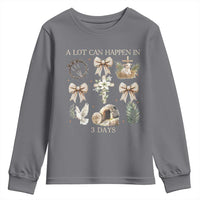 A Lot Can Happen In 3 Days Youth Sweatshirt Jesus Christian Easter Family