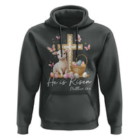 He Is Risen Easter Hoodie Lamb Flowers Cross