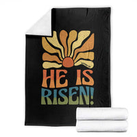Retro Easter Throw Blanket Jesus He is Risen Matthew 28:6 Bible Verse Kids - Wonder Print Shop