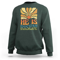 Retro Easter Sweatshirt Jesus He is Risen Matthew 28:6 Bible Verse Kids - Wonder Print Shop