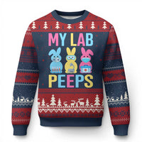 Easter Lab Tech Ugly Christmas Sweater Cute Bunny My Lab Peeps - Wonder Print Shop