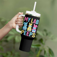Easter Lab Tech Tumbler With Handle Cute Bunny My Lab Peeps - Wonder Print Shop