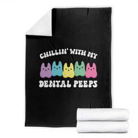 Easter Dental Bunny Throw Blanket Chilling With My Dental Peeps - Wonder Print Shop