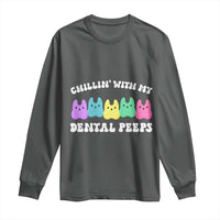 Easter Dental Bunny Long Sleeve Shirt Chilling With My Dental Peeps - Wonder Print Shop