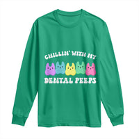 Easter Dental Bunny Long Sleeve Shirt Chilling With My Dental Peeps - Wonder Print Shop