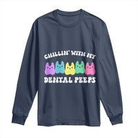 Easter Dental Bunny Long Sleeve Shirt Chilling With My Dental Peeps - Wonder Print Shop