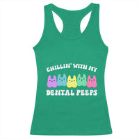 Easter Dental Bunny Racerback Tank Top Chilling With My Dental Peeps - Wonder Print Shop