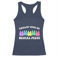 Easter Dental Bunny Racerback Tank Top Chilling With My Dental Peeps - Wonder Print Shop