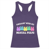 Easter Dental Bunny Racerback Tank Top Chilling With My Dental Peeps - Wonder Print Shop