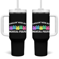 Easter Dental Bunny Tumbler With Handle Chilling With My Dental Peeps - Wonder Print Shop