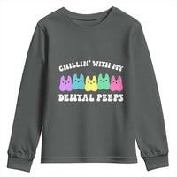 Easter Dental Bunny Youth Sweatshirt Chilling With My Dental Peeps - Wonder Print Shop