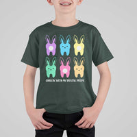 Easter Dentist T Shirt For Kid Chilling With My Dental Peeps Bunny - Wonder Print Shop