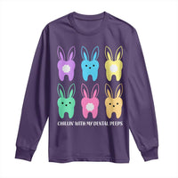 Easter Dentist Long Sleeve Shirt Chilling With My Dental Peeps Bunny - Wonder Print Shop