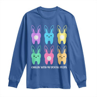 Easter Dentist Long Sleeve Shirt Chilling With My Dental Peeps Bunny - Wonder Print Shop