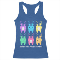 Easter Dentist Racerback Tank Top Chilling With My Dental Peeps Bunny - Wonder Print Shop
