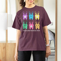 Easter Dentist T Shirt For Women Chilling With My Dental Peeps Bunny - Wonder Print Shop