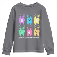 Easter Dentist Youth Sweatshirt Chilling With My Dental Peeps Bunny - Wonder Print Shop
