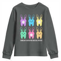 Easter Dentist Youth Sweatshirt Chilling With My Dental Peeps Bunny - Wonder Print Shop