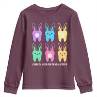 Easter Dentist Youth Sweatshirt Chilling With My Dental Peeps Bunny - Wonder Print Shop