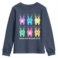 Easter Dentist Youth Sweatshirt Chilling With My Dental Peeps Bunny - Wonder Print Shop