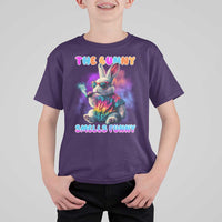 Happy 420 Easter T Shirt For Kid Funny Smoking Easter Bunny Smells Funny Easter - Wonder Print Shop