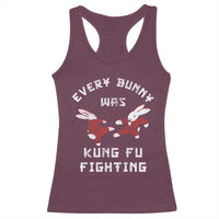 Every Bunny Was Kung Fu Fighting Racerback Tank Top Funny Cool Easter Graphic