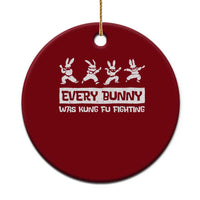 Bunny Kung Fu Fighting Ceramic Ornament Funny Easter Vintage Graphic