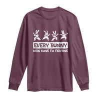 Bunny Kung Fu Fighting Long Sleeve Shirt Funny Easter Vintage Graphic