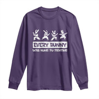 Bunny Kung Fu Fighting Long Sleeve Shirt Funny Easter Vintage Graphic