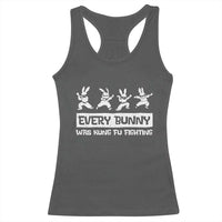 Bunny Kung Fu Fighting Racerback Tank Top Funny Easter Vintage Graphic