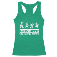 Bunny Kung Fu Fighting Racerback Tank Top Funny Easter Vintage Graphic