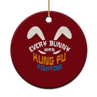 Every Bunny Was Kung Fu Fighting Ceramic Ornament Funny Easter Vintage Rabbit Face
