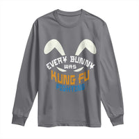 Every Bunny Was Kung Fu Fighting Long Sleeve Shirt Funny Easter Vintage Rabbit Face