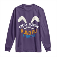 Every Bunny Was Kung Fu Fighting Long Sleeve Shirt Funny Easter Vintage Rabbit Face