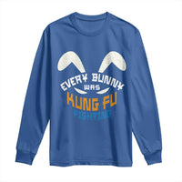 Every Bunny Was Kung Fu Fighting Long Sleeve Shirt Funny Easter Vintage Rabbit Face