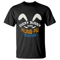 Every Bunny Was Kung Fu Fighting T Shirt Funny Easter Vintage Rabbit Face