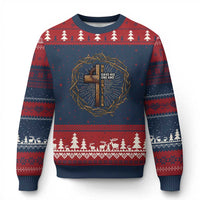 Christian Cross Ugly Christmas Sweater Bible John 3:16 Jesus He Gave His Only Son Jesus Christian - Wonder Print Shop
