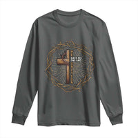 Christian Cross Long Sleeve Shirt Bible John 3:16 Jesus He Gave His Only Son Jesus Christian - Wonder Print Shop