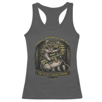 Tactical Trash Panda Racerback Tank Top Funny Raccoon Military Graphic Patriotic Veteran