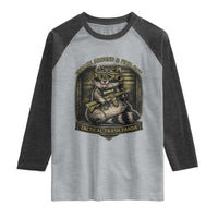 Tactical Trash Panda Raglan Shirt Funny Raccoon Military Graphic Patriotic Veteran