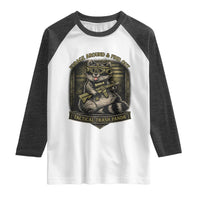 Tactical Trash Panda Raglan Shirt Funny Raccoon Military Graphic Patriotic Veteran