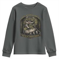 Tactical Trash Panda Youth Sweatshirt Funny Raccoon Military Graphic Patriotic Veteran