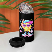 Funny Softball Drip 4 in 1 Can Cooler Tumbler Ice Cream Sprinkles Softball Girls Kid
