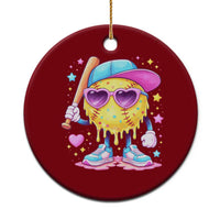 Funny Softball Drip Ceramic Ornament Ice Cream Sprinkles Softball Girls Kid