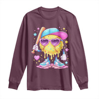 Funny Softball Drip Long Sleeve Shirt Ice Cream Sprinkles Softball Girls Kid