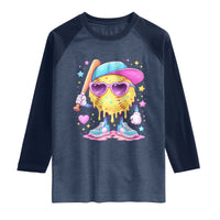 Funny Softball Drip Raglan Shirt Ice Cream Sprinkles Softball Girls Kid