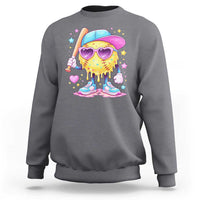 Funny Softball Drip Sweatshirt Ice Cream Sprinkles Softball Girls Kid