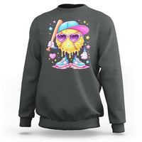 Funny Softball Drip Sweatshirt Ice Cream Sprinkles Softball Girls Kid