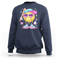 Funny Softball Drip Sweatshirt Ice Cream Sprinkles Softball Girls Kid